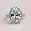 5CT Oval Cut Prong Setting Engagement Ring