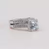 4ct Princess Cut White Sapphire 2pcs Bridal Set