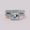 4ct Princess Cut White Sapphire 2pcs Bridal Set