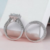 4ct Princess Cut White Sapphire 2pcs Bridal Set
