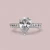 Handmade Pear Cut Sterling Silver Engagement Ring