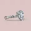Handmade Pear Cut Sterling Silver Engagement Ring