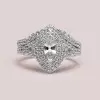 1.6ct Marquise Cut White Sapphire 2pcs Bridal Set
