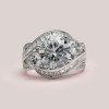 Handmade Round Cut Three Stone Sterling Silver Ring