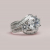 Handmade Round Cut Three Stone Sterling Silver Ring