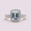 2.5ct Emerald Cut White Sapphire Engagement Ring
