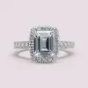 2.5ct Emerald Cut White Sapphire Engagement Ring