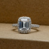 2.5ct Emerald Cut White Sapphire Engagement Ring