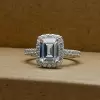 2.5ct Emerald Cut White Sapphire Engagement Ring