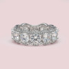 Handmade Round Cut Halo Sterling Silver Band 