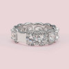 Handmade Round Cut Halo Sterling Silver Band 