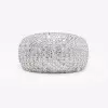 Handmade Round Cut Pave Setting Sterling Silver Band 