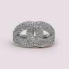 Handmade Round Cut Intertwined Sterling Silver Band 