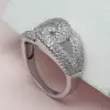 Handmade Round Cut Intertwined Sterling Silver Band 