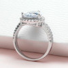 Handmade 4.0 CT Pear Cut Halo Sterling Silver Ring