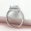 Handmade 4.0 CT Pear Cut Halo Sterling Silver Ring