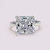 Handmade 8.0 CT Princess Cut Solitaire Sterling Silver Ring
