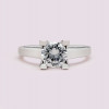 Handmade 1.2 CT Round Cut Simple Sterling Silver Ring