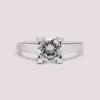 Handmade 1.2 CT Round Cut Simple Sterling Silver Ring