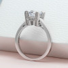 Handmade 1.2 CT Round Cut Simple Sterling Silver Ring