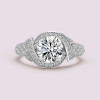 Handmade 2.0 CT Round Cut Twist Halo Sterling Silver Ring