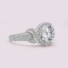 Handmade 2.0 CT Round Cut Twist Halo Sterling Silver Ring
