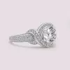 Handmade 2.0 CT Round Cut Twist Halo Sterling Silver Ring