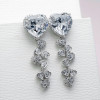 6.75ct Hear Cut White Sapphire Drop Earrings