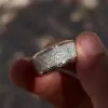 2.4ct White Sapphire Mechanical Screw Paved Men's Ring