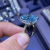 14ct Cushion Cut Aquamarine Engagement Ring