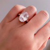 Handmade 4 CT Oval Cut Sterling Silver Ring