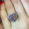 Handmade 4 Ct Pink Heart Shape Engagement Ring