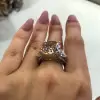 6ct Cushion Cut Champagne Engagement Ring