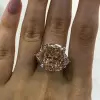 6ct Cushion Cut Champagne Engagement Ring