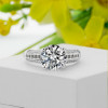 4ct Round Cut White Sapphire Engagement Ring