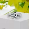 4ct Round Cut White Sapphire Engagement Ring