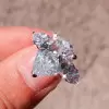 Handmade 4 Ct Pear Cut Lab Created Gemstone Engagement Ring