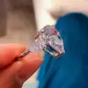 Handmade 4 Ct Pear Cut Lab Created Gemstone Engagement Ring