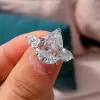 Handmade 4 Ct Pear Cut Lab Created Gemstone Engagement Ring