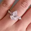 Handmade 4 Ct Pear Cut Engagement Ring