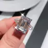 Handmade 6 Ct Emerald Cut Split Shank Ring