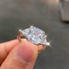 8ct Three-stone Cushion Cut Engagement Ring