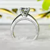 Round Cut White Sapphire Engagement Ring