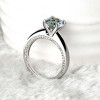 Round Cut White Sapphire Engagement Ring