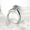 Round Cut White Sapphire Engagement Ring
