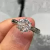 Round Cut White Sapphire Engagement Ring