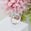 Round Cut White Sapphire Engagement Ring
