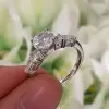 Handmade 1.5ct Round Sterling Silver Ring