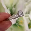 Handmade 1.5ct Round Sterling Silver Ring