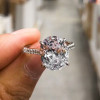 Handmade Oval Solitaire Ring 4.75 CTW